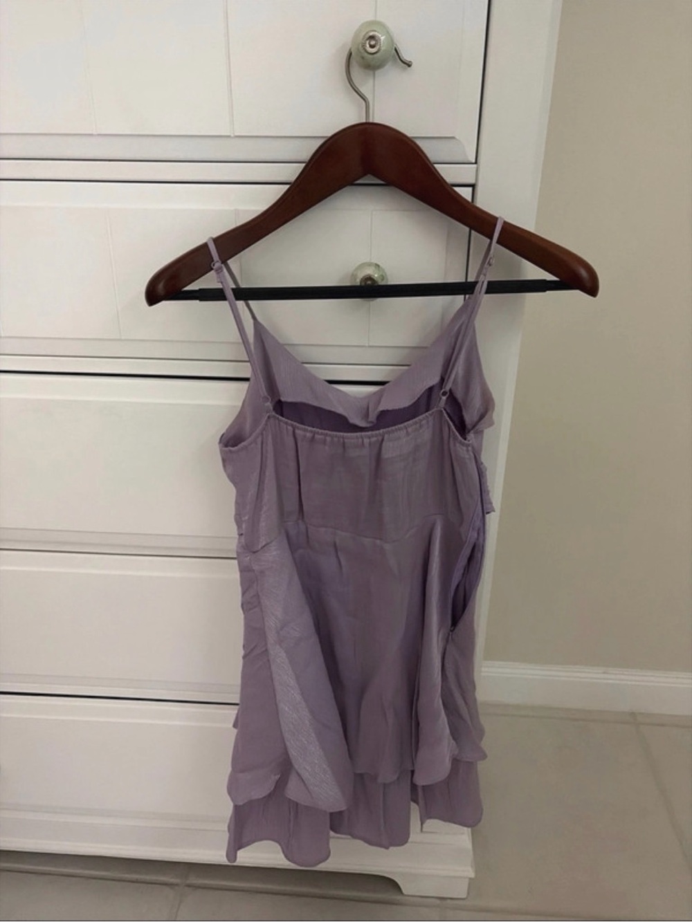 Lavender  Spaghetti Strap Ruffle Dress - Picture 2 of 2